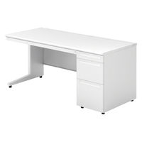 【組立設置込】プラス US-1 片袖机 幅1600×奥行700×高さ720mm  ホワイト US-167D-3 WS/W4 1台（直送品）