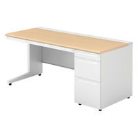 【組立設置込】プラス US-1 片袖机 幅1600×奥行700×高さ720mm  ホワイトメープル US-167DL-3 WM/W4 1台（直送品）