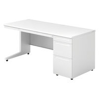 【組立設置込】プラス US-1 片袖机 幅1600×奥行700×高さ720mm  ホワイト US-167DL-3 WS/W4 1台（直送品）