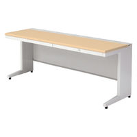 【組立設置込】プラス US-1 平机 幅1800×奥行600×高さ720mm  ホワイトメープル US-186H WM/W4 1台（直送品）