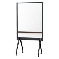 【組立設置込】プラス パーティションホワイトボード アルク ブラックフレーム ブラウントレイ 1台（直送品）