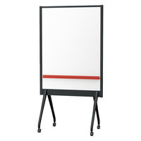 【組立設置込】プラス パーティションホワイトボード アルク ブラックフレーム オレンジトレイ 1台（直送品）