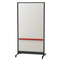 【組立設置込】プラス パーティションホワイトボード グレイッシュ ブラックフレーム オレンジトレイ 1台（直送品）