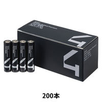 アスクル アルカリ乾電池 プレミアムロング 単4形 単４ 単四 LR03 ブラック 大容量 業務用 1セット（200本） オリジナル