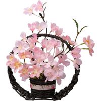ストア・エキスプレス 山桜満月飾りアレンジ２６ｃｍ　（造花） 8784-5784 1個（直送品）