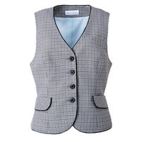 神馬本店 ツイーディミニチェック ベスト サックス 17号 SA290V-9-17号 1着（直送品）