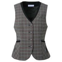 神馬本店 フラッフィチェック ベスト グレー 19号 SA390V-2-19号 1着（直送品）