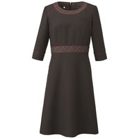 神馬本店 ツィーディピンチェックワンピース ブラック 13号 SA430W-7-13号 1着（直送品）