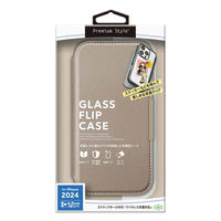 PGA iPhone 16 Pro用 ガラスフリップケース [ベージュ] ベージュ PG-24BGF02BE 1個（直送品）
