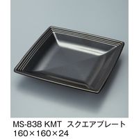 三信化工 スクエアプレート 黒マット MS-838-KMT 1セット（5個入）（直送品）