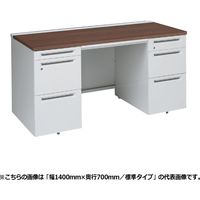オカムラ アドバンス 両袖机 左右3段 引出し付 コンセント（別売