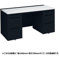 オカムラ アドバンス 両袖机 左3段 右4段 引出し付 標準 幅1400×奥行600×高さ720mm 3V0PCH MK61 1台（直送品）