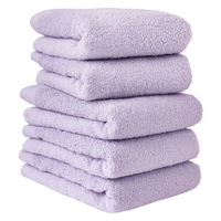 ヒオリエ 日本製 スタンダード フェイスタオル ホテルスタイルタオル 5枚 アッシュライラック 約34×86cm タオル 厚手 吸水 セット 無地