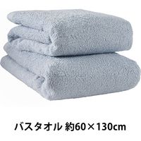 ヒオリエ 日本製 バスタオル ホテルスタイルタオル 2枚 ブルーグレー 約60×130cm タオル 厚手 吸水 セット 無地 泉州タオル（直送品）