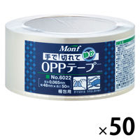 手で切れるOPPテープ 静音タイプ 0.065mm厚 幅48mm×長さ50m No.6022 透明 Monf 古藤工業 1箱（50巻入）