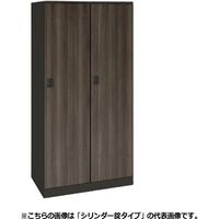 オカムラ レスピア スチールロッカー 2人用 木目扉 ダイヤル錠 幅900×奥行515×高さ1790mm 4552AD ZF63 1台（直送品）