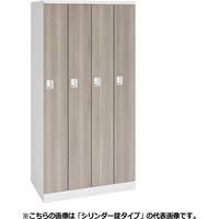 オカムラ レスピア スチールロッカー 4人用 木目扉 ICカード錠メンバー仕様 幅900×奥行515×高さ1790mm 4574AG ZF52 1台（直送品）