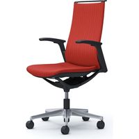 オカムラ モード オフィスチェア ハイバック 可動肘 ヘリンボーンクロス ブラック/オレンジレッド CA97BR FWJ9 1脚（直送品）
