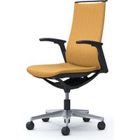 オカムラ モード オフィスチェア ハイバック 可動肘 ヘリンボーンクロス ブラック/イエロー CA97BR FWJ6 1脚（直送品）