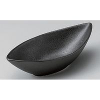 アースモス 美濃焼 楕円鉢 黒化粧舟型皿 （2個入）（直送品）