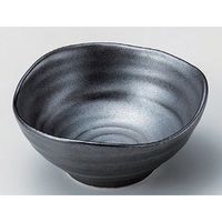 アースモス 美濃焼 小鉢 黒変形ボール （4個入）（直送品）