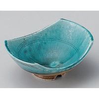 アースモス 美濃焼 小鉢 トルコ釉舟型小鉢 （4個入）（直送品）