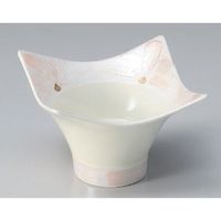 アースモス 美濃焼 小鉢 ピンク一珍ハケ四方上り高台小鉢 （2個入）（直送品）