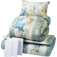 ファミリー・ライフ 英国産フェザー掛布団寝具7点セット ブルー系 シングル 日本製 a1748120（直送品）