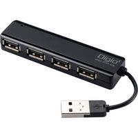 ナカバヤシ（Digio2）　USBハブ（USB HUB）　ブラック　USB2.0対応/バスパワー/USB2.0×4ポート　UH-2294BK