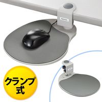 サンワダイレクト マウステーブル（360度回転・クランプ式・ポリエチレン布マウスパッド・ライトグレー） 200-MPD003W 1個（直送品）