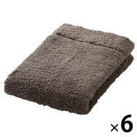 【アウトレット】無印良品 オーガニックコットン混しなやかハンドタオル・中厚手/ブラウン 38979418　1セット（6枚） 良品計画