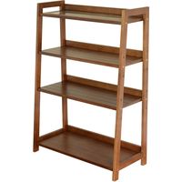 B.Bファニシング ビート ガラストップウッドラック 4段 幅650×奥行300×高さ910mm ブラウン ONOR-0033BRN 1台（直送品）