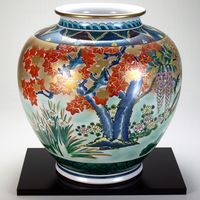 伊野正峰 九谷焼 12号花瓶 本金四君子（直送品）