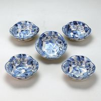 伊野正峰 【九谷焼】 4号小鉢揃 丸紋椿（直送品）