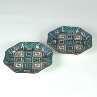 伊野正峰 九谷焼6.5号ペア皿 石畳（直送品）