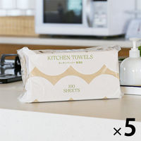 ロハコオリジナルキッチンペーパー ソフトパックタイプ 無漂白 100組（200枚入） 1セット（200枚入×5袋）  オリジナル