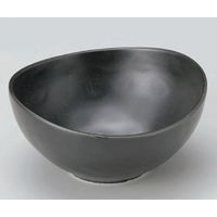 アースモス 美濃焼 小鉢 黒マット楕円4.0鉢 (10個入)（直送品）