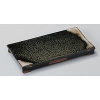 アースモス 美濃焼 突出皿 黒鉄釉まな板皿 (2個入)（直送品）