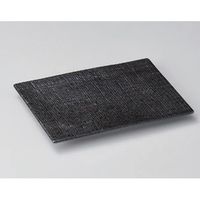 アースモス 美濃焼 串焼皿 黒釉布目フラット串皿 (4個入)（直送品）