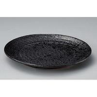 アースモス 萬古焼 丸皿（中） 油滴天目8号丸皿 (2個入)（直送品）