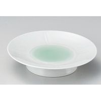 アースモス 美濃焼 丸皿（小） 緑釉手彫り高浜皿 (2個入)（直送品）