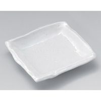 アースモス 美濃焼 角皿（中） さざなみ白足付19正角皿 (4個入)（直送品）