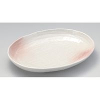 アースモス 美濃焼 変形皿（特大） 桜吹雪楕円大皿 (1個入)（直送品）