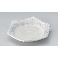 アースモス 美濃焼 変形皿（中） 粉引櫛目六角皿 (2個入)（直送品）