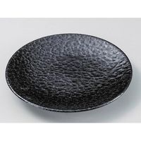 アースモス 美濃焼 丸皿 黒銀彩6.0皿 (3個入)（直送品）