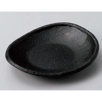 アースモス 美濃焼 フルーツ皿（丸） たまご型多用皿(黒) (5個入)（直送品）