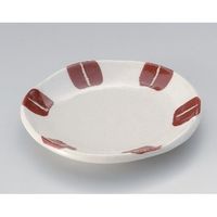 アースモス 美濃焼 フルーツ皿（丸） ランダム十草5.0皿 赤色 (5個入)（直送品）