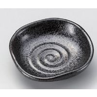 アースモス 美濃焼 小皿 黒鉄吹き2.8なで角皿 (12個入)（直送品）