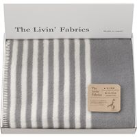 【ギフト・化粧箱入】The Livin' Fabrics 泉大津産リバーシブル ウール×綿 リビングブランケット ひざ掛け LF8175(GY)（直送品）