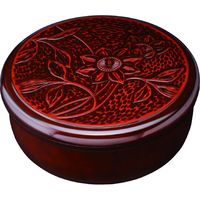紀州漆器協同組合 茶櫃 鎌倉ぼたん フタ両面彫 1個（直送品